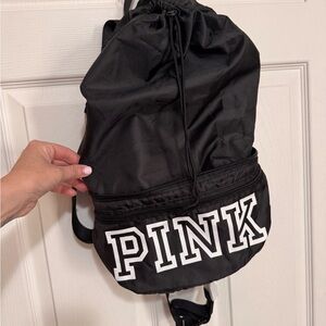 PINK Victoria's Secret Black Drawstring Backpack/Fanny Pack